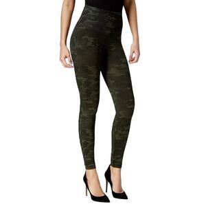 Spanx Look At Me Now Seamless Leggings High Waisted Pull On Camo Green Medium